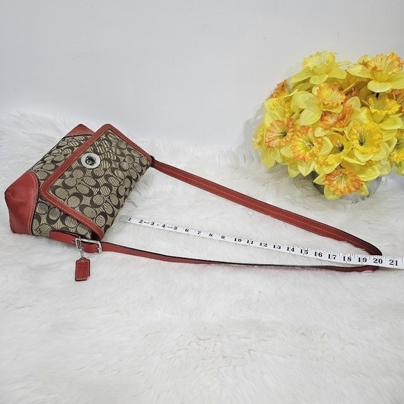 Coach crossbody red/tan - Picture 14 of 15